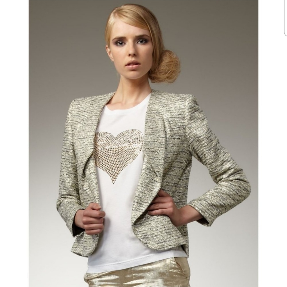 Alice + Olivia | Amelia Metallic Tweed Blazer